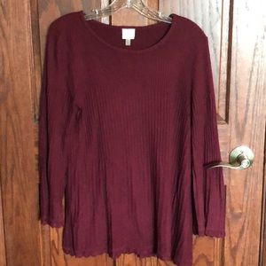 Maroon textured sweater